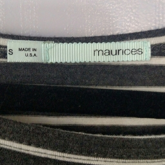 Maurices Gray and White Striped 3/4 Sleeve Top - Picture 5 of 5